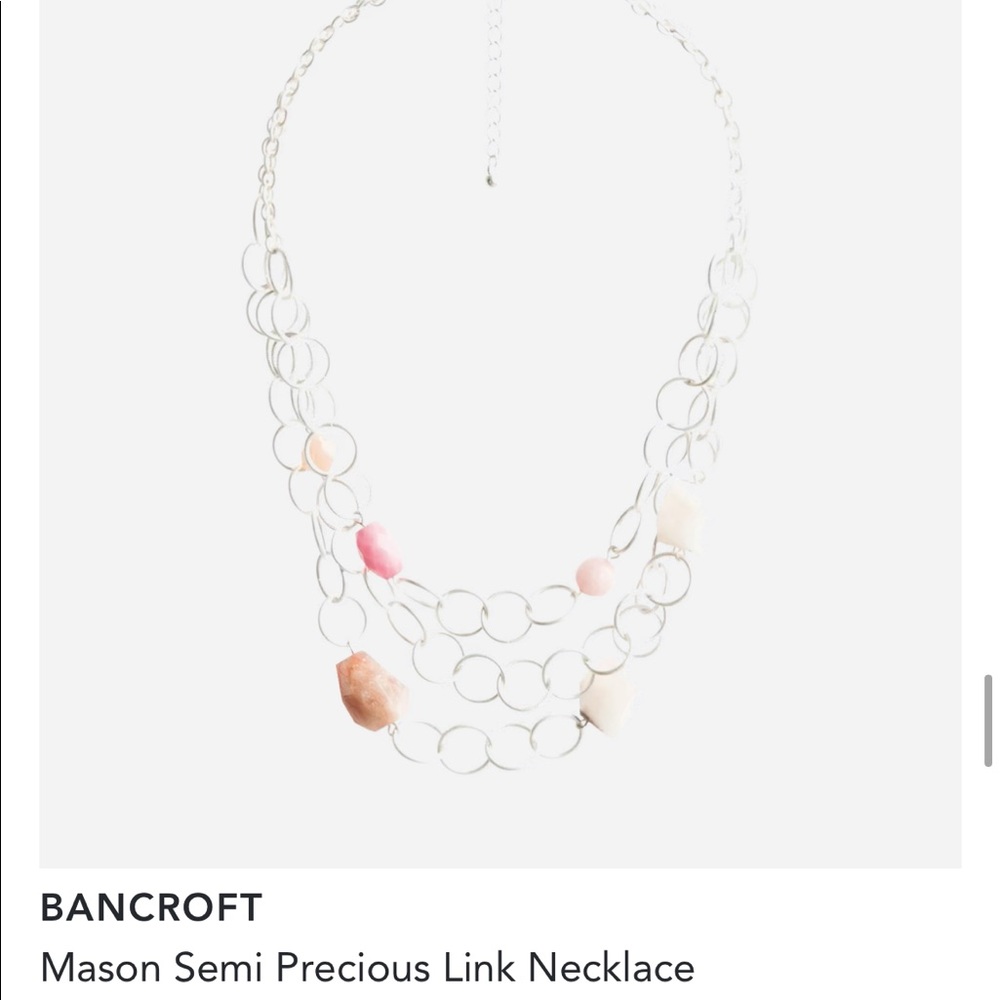 Statement necklace with pink and tan stones